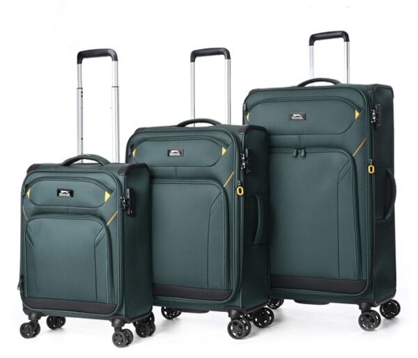 סט 3 מזוודות גודל XL איכותיות 19″+24″+29″ מבית Slazenger – דגם New York- ירוק כהה