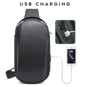 תיק צד קשיח אנטי-גניבה מבית Bange בצבע שחור