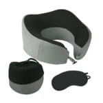 MEMORY FOAM כרית נסיעות לצוואר מרופדת עם כיסוי לעיניים