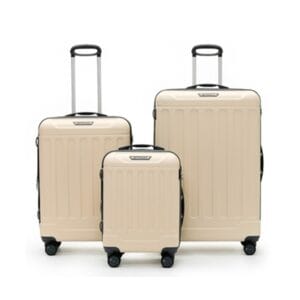 סט שלישיית מזוודות קשיחות גדולות במיוחד (21'',26'', 30'') חברת Trooper - דגם Canyon- קרם