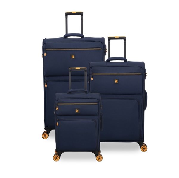 סט מזוודות בד הקלות בעולם 3 יח' 30-25-20 מבית IT Luggage דגם C- כחול
