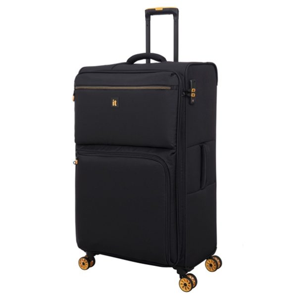 סט מזוודות בד הקלות בעולם 3 יח' 30-25-20 מבית IT Luggage דגם C- שחור5
