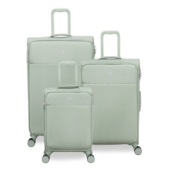 סט מזוודות בד קלות 3 יח' 30-25-20 מבית IT Luggage דגם Lustrous Luxe-ירוק