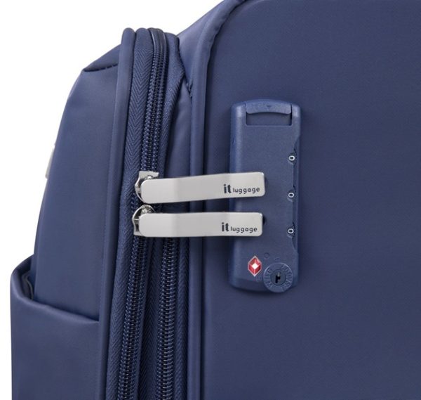 סט מזוודות בד קלות 3 יח' 30-25-20 מבית IT Luggage דגם Lustrous Luxe-כחול4