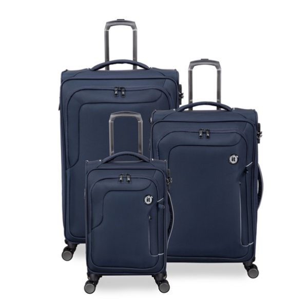 סט מזוודות בד קלות 3 יח' 30-25-20 מבית IT Luggage דגם TELEPORTED- נייבי