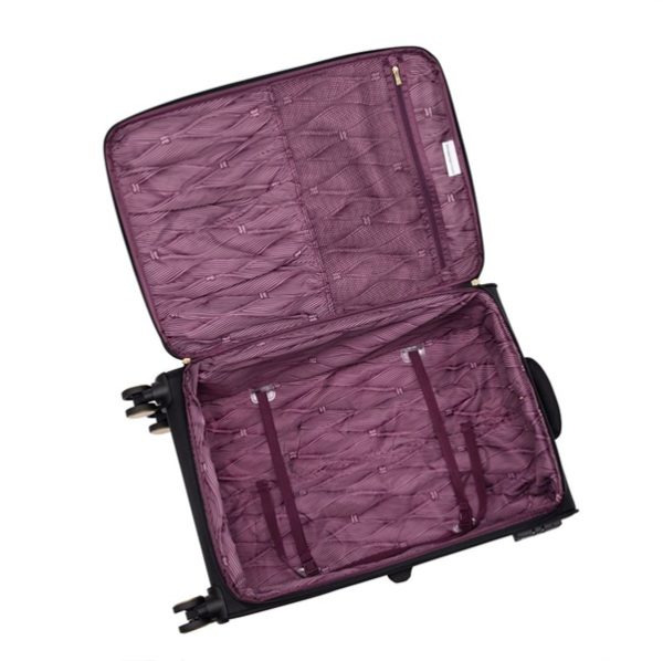 סט מזוודות בד קלות במשקל נוצה 3 יח' 30-25-20 מבית IT Luggage דגם GLIMMERING- שחור2